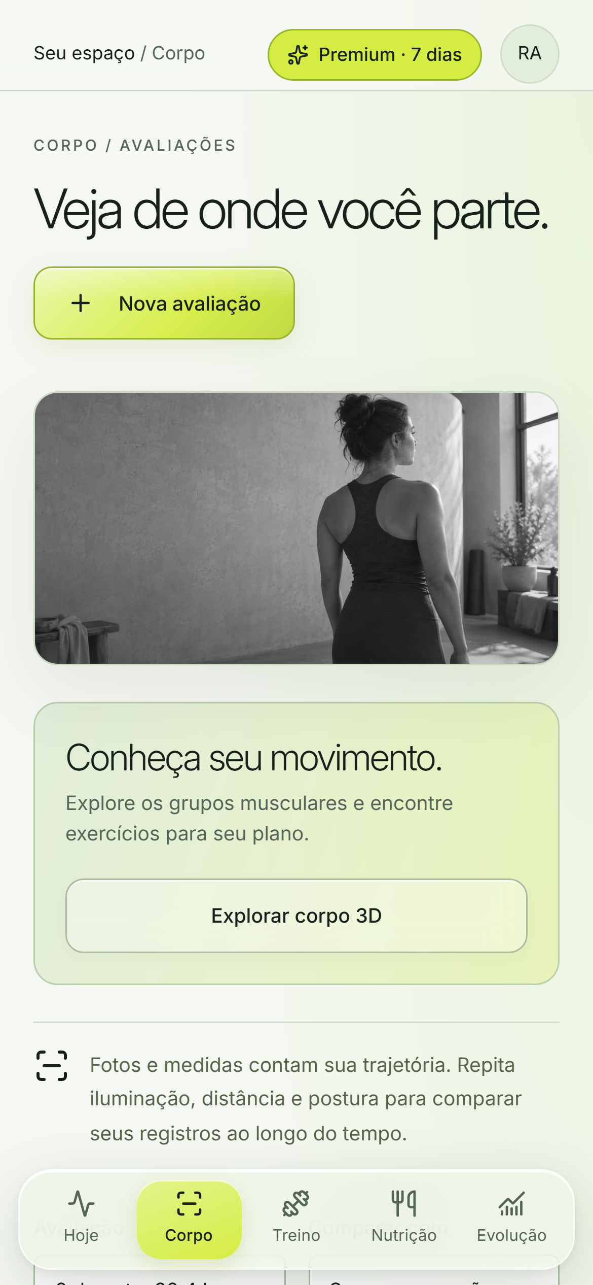 Body Assessment screen in Apex Bio