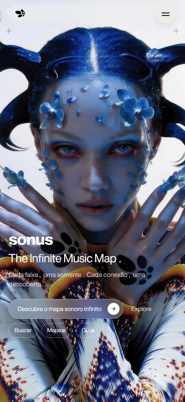 Tela Descoberta musical por afinidade (Node Based) no Sonus