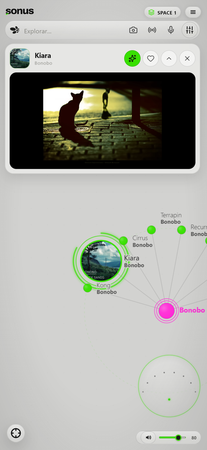 Listen screen without leaving the map in Sonus